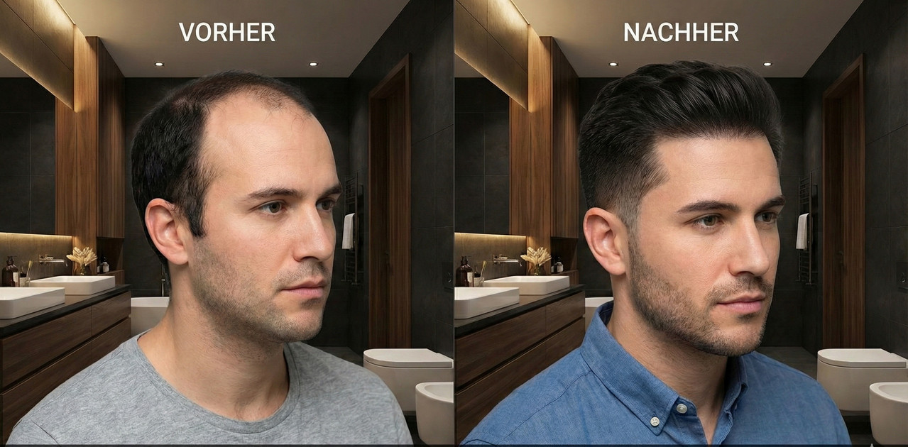 Perfekte Haarlinie Haarsystem Detail