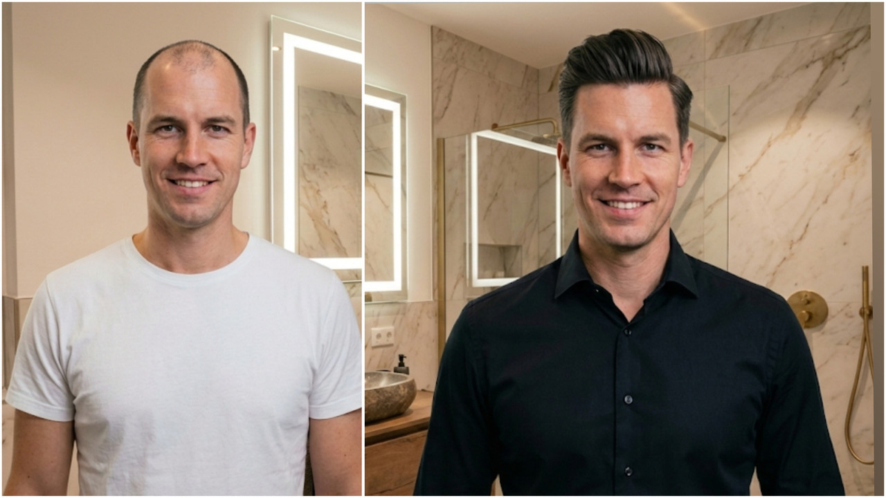 Vorher Nachher Haarsystem München Transformation